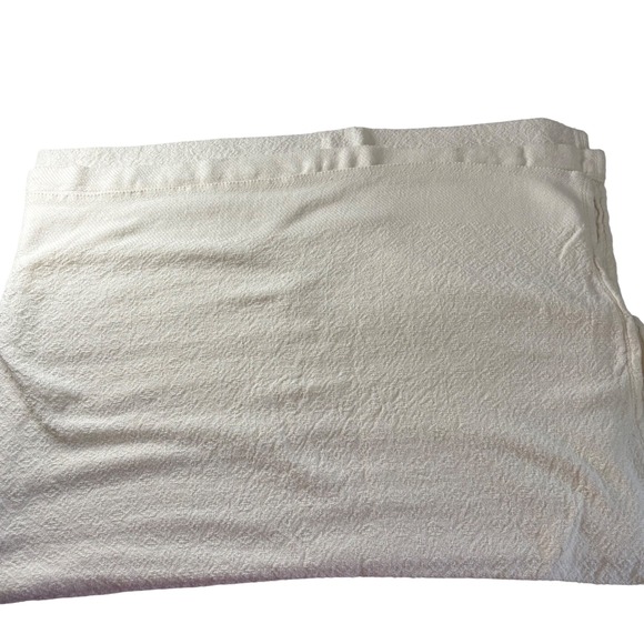 Other - VTG Ivory Cotton Diamond Matelasse Woven Blanket Geometric Textured Cottagecore